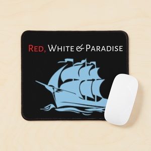 Red, white and paradise mouse pad